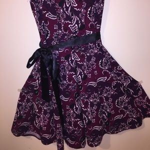Purple petite dress knee length